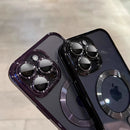Luxo magnético para magsafe carga sem fio chapeamento caso claro para iphone 11