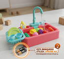 Conjunto de pia de cozinha infantil elétrica
