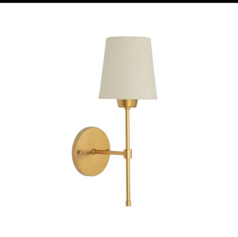 Arandela Tocheiro Metal E Tecido Champanhe 60x 15cm