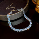 Luxo Brilhante Completo Strass Gargantilha Colar para Mulheres, Colares De Crist