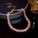 Luxo Brilhante Completo Strass Gargantilha Colar para Mulheres, Colares De Crist